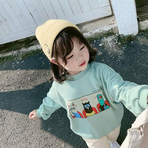 WLG boys girls hoodies kids autumn cartoon o-neck long sleeve hodie baby casual all match clothes 2-6 years