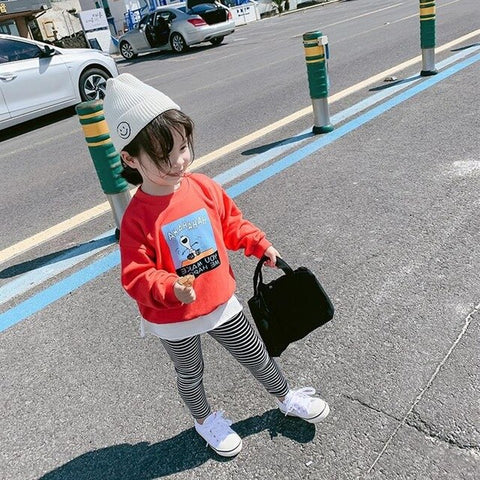 WLG boys girls hoodies kids autumn cartoon o-neck long sleeve hodie baby casual all match clothes 2-6 years