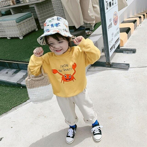 WLG boys girls hoodies kids autumn cartoon o-neck long sleeve hodie baby casual all match clothes 2-6 years