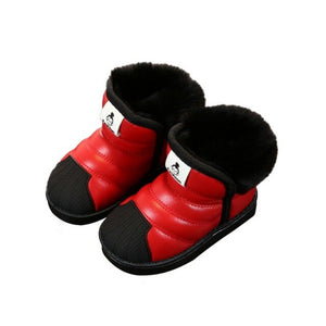 Children Kids Boys Girls Winter Waterproof Boots Thick Warm Anti-Slip PVC PU Plus Velvet Shoess