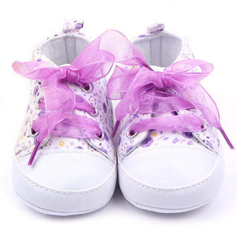 On Sale Kids Baby Girls Cotton Floral Infant Soft Sole Baby First Walker Toddler Shoess