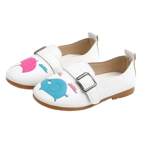 Autumn Kids Baby Girl PU Leather Soft Sole Shoes Anti-slip Cartoon Print Sandals Casual Walking Shoess