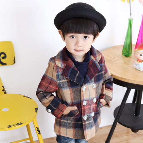 Fashion Childern Coats Winter Jacket Boy Thickness Wool Kids Clothes M139