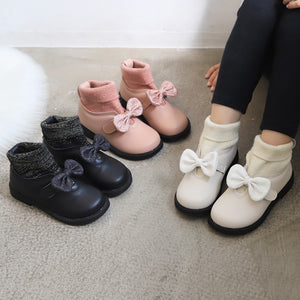 Toddler Kids Baby Girls Shoes Bowkont Princess Shoes Solid Casual Leisure Shoes Childern kids shoes Sapato Infantil for girls