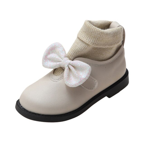 Toddler Kids Baby Girls Shoes Bowkont Princess Shoes Solid Casual Leisure Shoes Childern kids shoes Sapato Infantil for girls