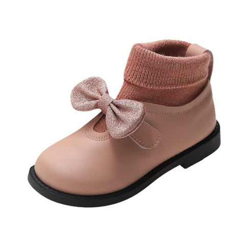 Toddler Kids Baby Girls Shoes Bowkont Princess Shoes Solid Casual Leisure Shoes Childern kids shoes Sapato Infantil for girls
