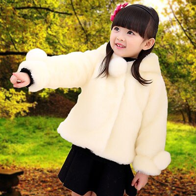 New Fashion Girls Wool Coat	Imitation Fur Coat Winter Jacket For Girl  Kids Clothes Warm Faux Fur coat For Childern Clothes
