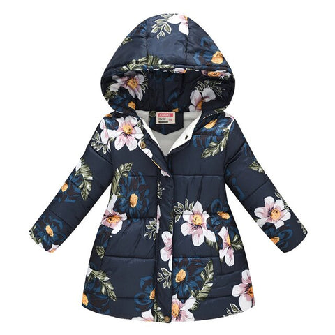 2019 NEW Childern Toddler Kids Baby Girls Boys Floral Hooded Winter Warm Hooded Windproof Coat winterjas manteau Kids Clothes