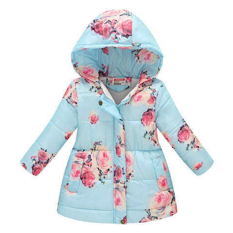 2019 NEW Childern Toddler Kids Baby Girls Boys Floral Hooded Winter Warm Hooded Windproof Coat winterjas manteau Kids Clothes