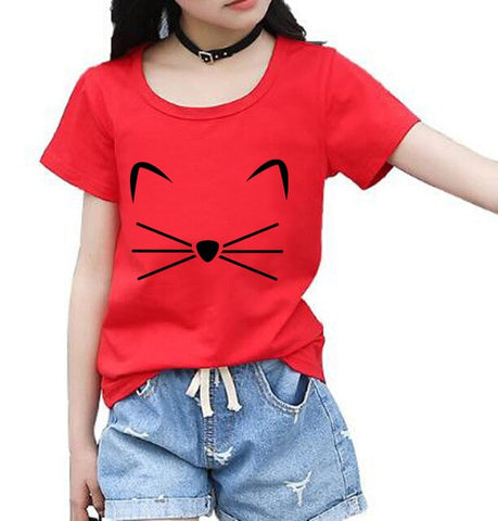 KITTY KITTEN Meow Print kids T shirt Cotton Casual Funny Shirt For girls tops tee hipster streetwear short sleeve casual t-shirt