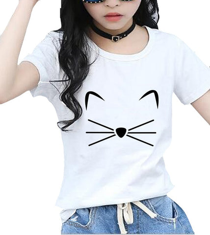 KITTY KITTEN Meow Print kids T shirt Cotton Casual Funny Shirt For girls tops tee hipster streetwear short sleeve casual t-shirt