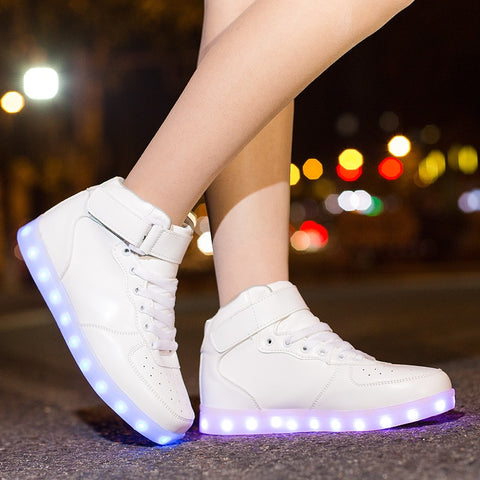 Classical Led Shoes for kids and adults USB chargering Light Up Sneakers for boys girls men women Glowing Fashion Party Shoes