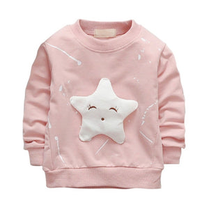 2017 Children's Spring Autumn Cotton Long Sleeve Sweatshirt Star Pattern Casual Pullover Kids Boys Girls Clothing