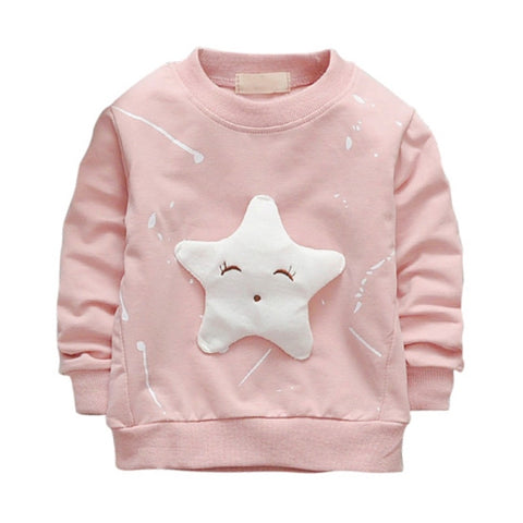 2017 Children's Spring Autumn Cotton Long Sleeve Sweatshirt Star Pattern Casual Pullover Kids Boys Girls Clothing