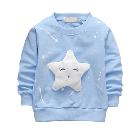 2017 Children's Spring Autumn Cotton Long Sleeve Sweatshirt Star Pattern Casual Pullover Kids Boys Girls Clothing