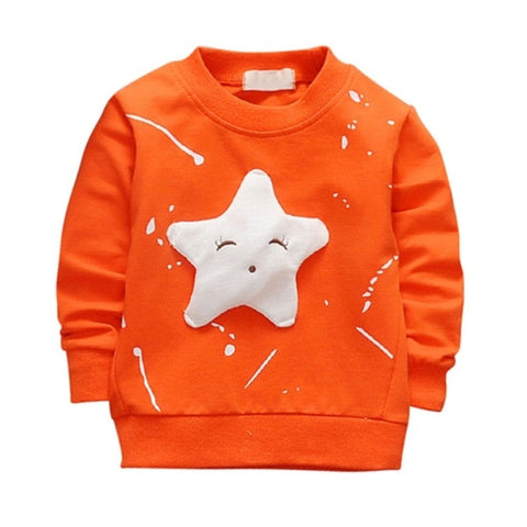 2017 Children's Spring Autumn Cotton Long Sleeve Sweatshirt Star Pattern Casual Pullover Kids Boys Girls Clothing