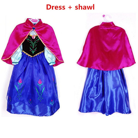 Girls elsa dress new snow queen costumes for kids cosplay dresses princess disfraz carnaval vestido de festa infantil congelados