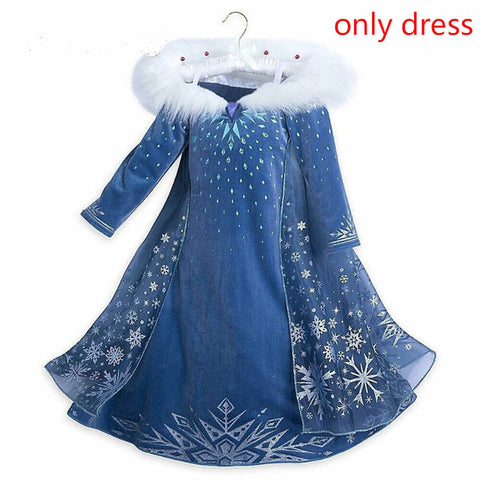 Girls elsa dress new snow queen costumes for kids cosplay dresses princess disfraz carnaval vestido de festa infantil congelados