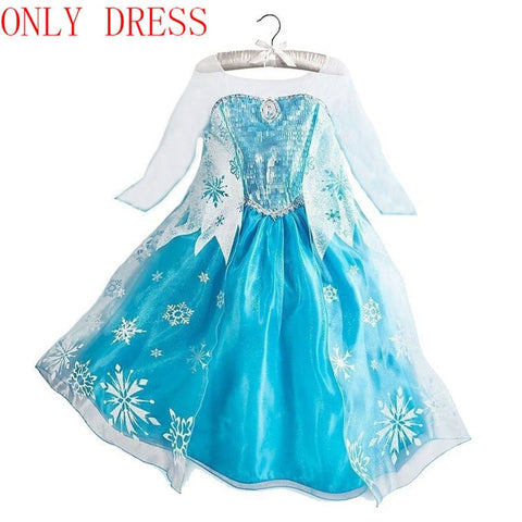 Girls elsa dress new snow queen costumes for kids cosplay dresses princess disfraz carnaval vestido de festa infantil congelados