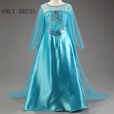 Girls elsa dress new snow queen costumes for kids cosplay dresses princess disfraz carnaval vestido de festa infantil congelados