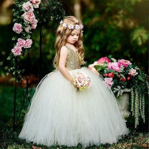 Emmababy Girl Bridesmaid Dresses Fashion Casual Comfort Baby Flower Kids Party Sequin Wedding Princess Dresses for Cute Girl