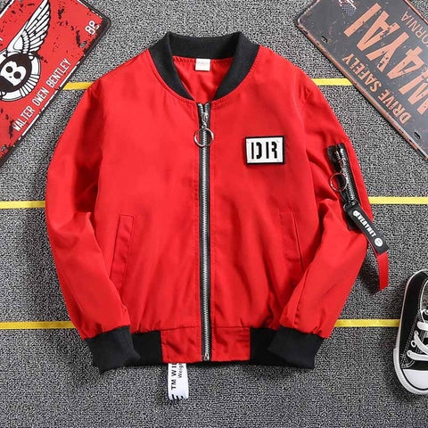 Teen Boy Jacket Coat Spring coat Red Big Boys Windbreaker Sport Jacket Kids Tops School Clothes Teenager Outerwear Sportswear