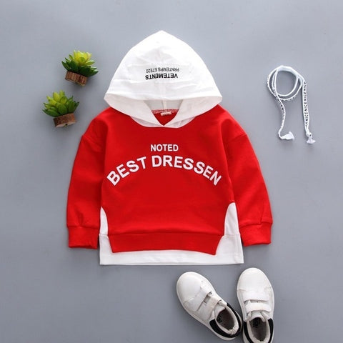 Spring Autumn Children Clothes Baby Boys Girls Cotton Leisure Hooded Sweatshirts Kids Letter Blouse Hoodies Tops For 0-5 Years