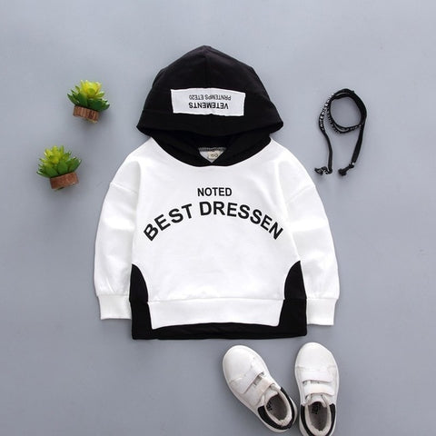 Spring Autumn Children Clothes Baby Boys Girls Cotton Leisure Hooded Sweatshirts Kids Letter Blouse Hoodies Tops For 0-5 Years