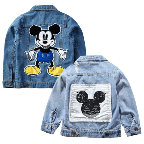 2019 Mickey Denim Jacket For Boys Fashion Coats Children Clothing Autumn Baby Girls Clothes Outerwear Cartoon Jean Jackets Coat