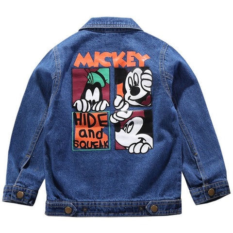 2019 Mickey Denim Jacket For Boys Fashion Coats Children Clothing Autumn Baby Girls Clothes Outerwear Cartoon Jean Jackets Coat