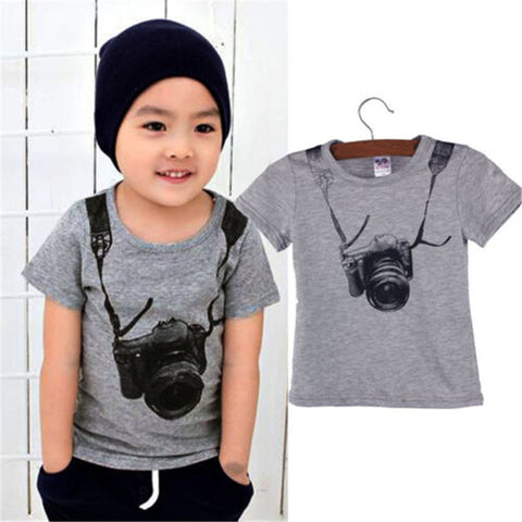 2019 New Summer Kids Boy T Shirt Short Sleeve Top Print Blouses Shirt Tees Clothes Hot